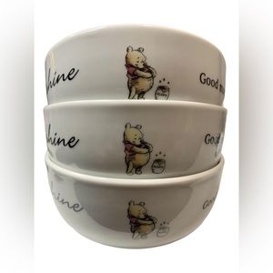 DISNEY Winnie the Pooh 95th Exploring Classic Cereal Set of 3 Bowl 5.75 x 3 NEW